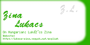 zina lukacs business card
